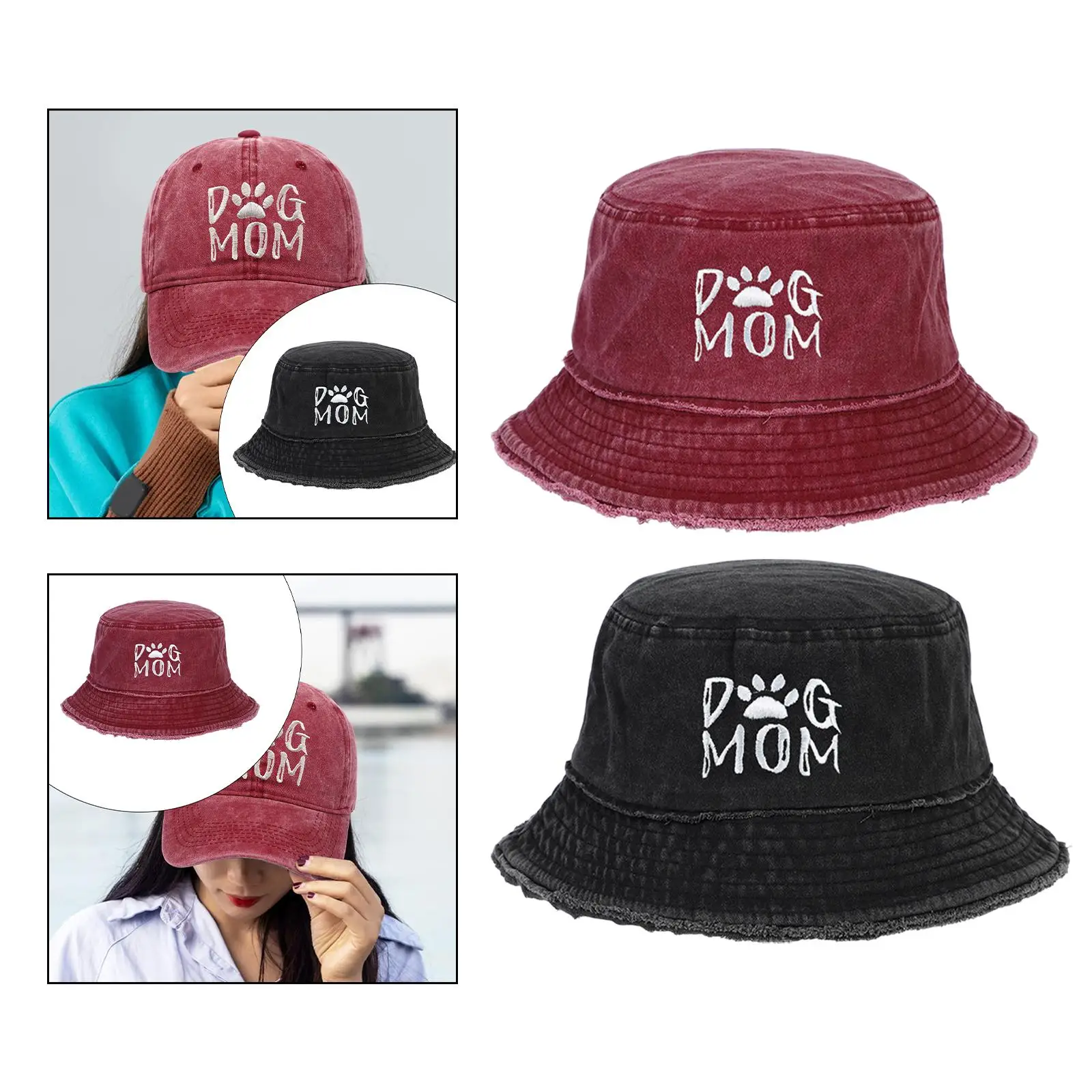 Women Bucket Hat Denim Baseball Cap Summer Breathable Fashion Beach Hat Cotton Fishing Hat for Travel Outdoor Climbing Commuting image 4