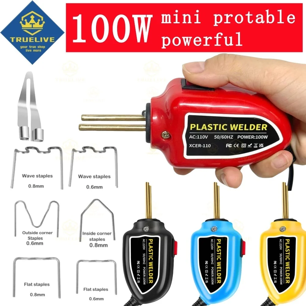 

1200/600/200PCS 100W Plastic Welding Machine Plastic Welder Gun Hot Stapler Bumpers Repair Kit Soldering Iron For Bumper Repair