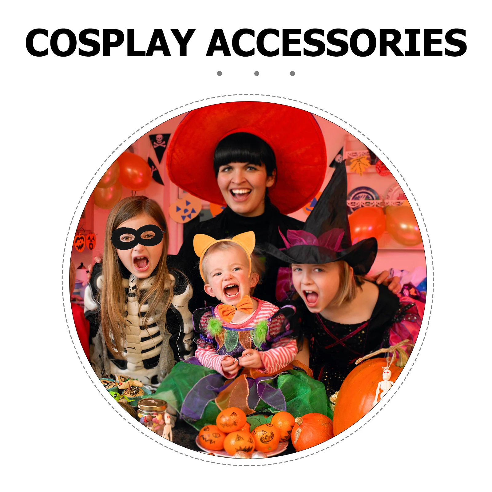 Crianças laranja gato traje conjunto orelhas bandana cauda luvas gravata borboleta máscara preta halloween festa de aniversário carnaval cosplay acessórios