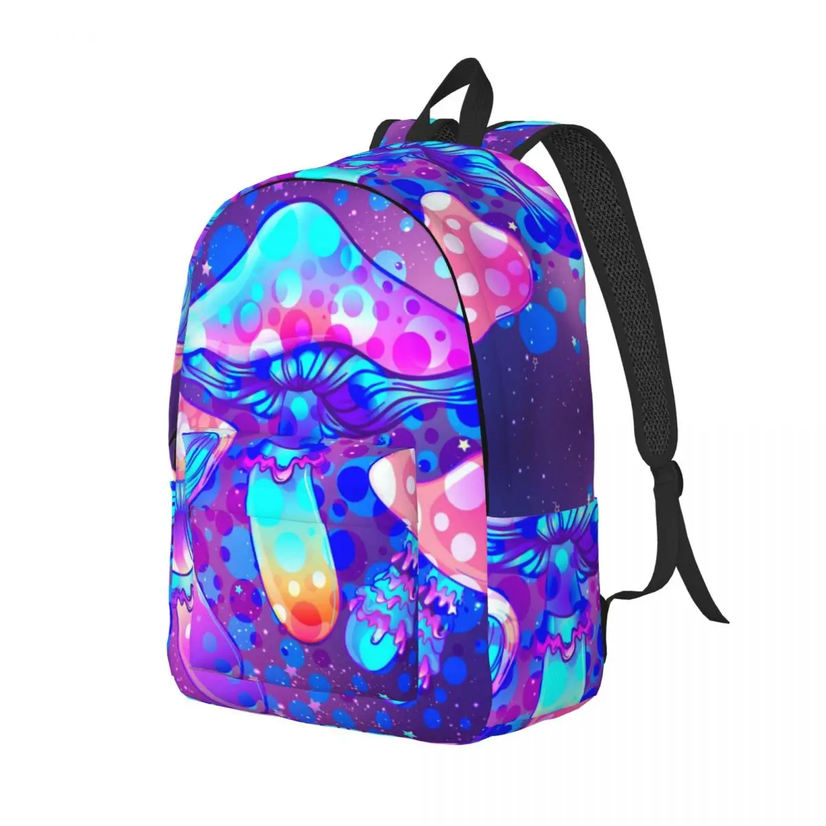 Student Bag Magic Mushrooms Over Sacred Geometry Backpack Parent-child Lightweight Backpack Couple Laptop Bag