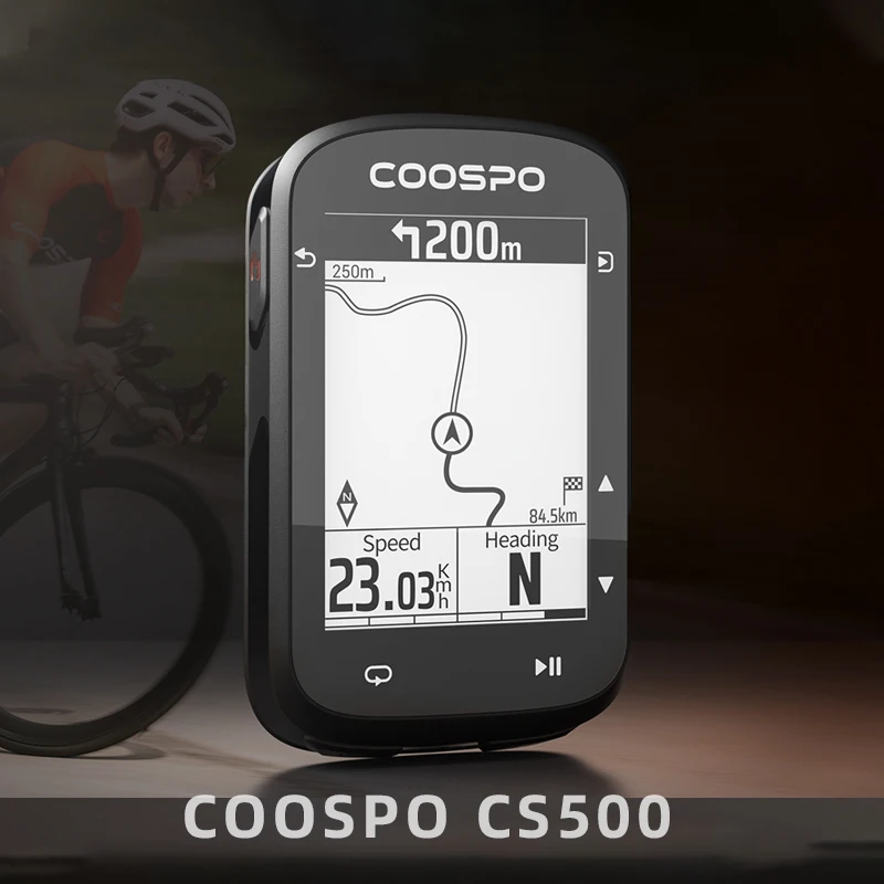 Coospo CS500 GPS Bike Computer Cycle Wireless Speedometer Bicycle Digital Stopwatch Cycling Odometer Sync for Strava