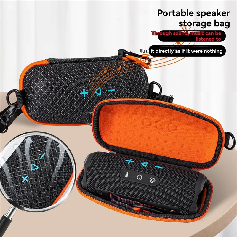 A93P Tragetasche für FLIP 7, tragbarer Lautsprecher, schalldurchlässig, transparent, Reisetasche, Outdoor-Koffer