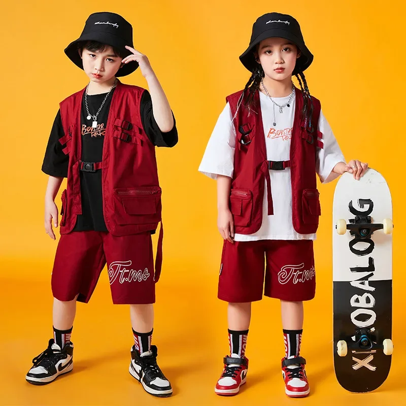 Children's Vest Hiphop Costumes, Boys' Costumes, Personalized Girls'  Dance Costumes,Skateboard Clothing,4-15 Years Old