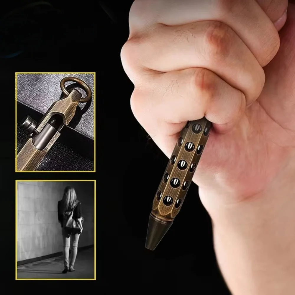 Bolt Copper Pen Retro Brass Ballpoint Pen Golden Rotating Pen Creative All Copper Machine Gun Pen Hexagonal Pen Signature Pen