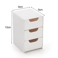 1pc 3-Tier Desktop Organizer with Drawers, Plastic Storage Box for Stationery/School/Office Supplies 4