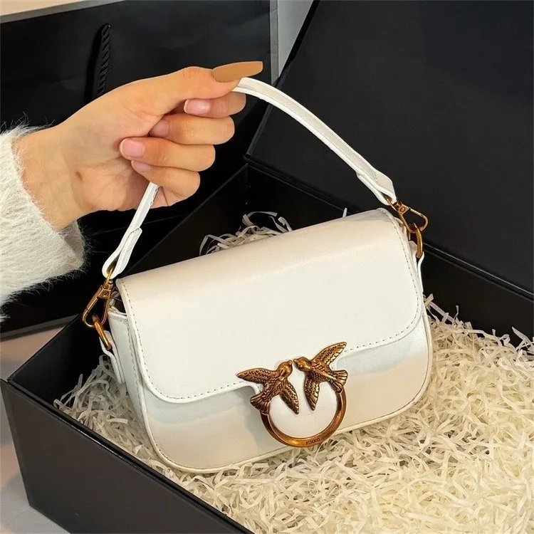 Ladies Handbag Swallow Bird Design High End Fashion Shoulder Crossbody Bag Small Square Purse for Daily Use and Special