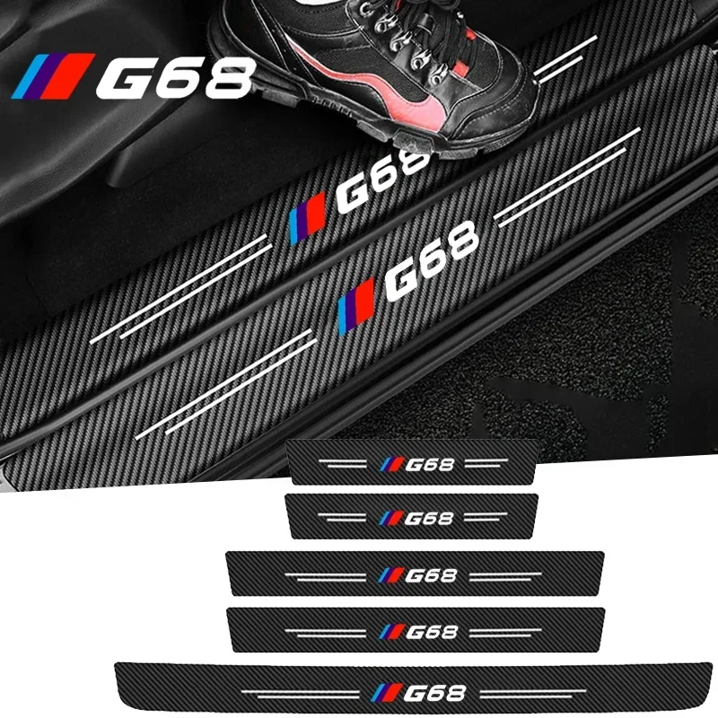 Auto Door Entry Pedal Guards Bumper Strips Tape Car Sill Protector Stickers for BMW G68 Emblem Door Threshold Scuff Plate Decals