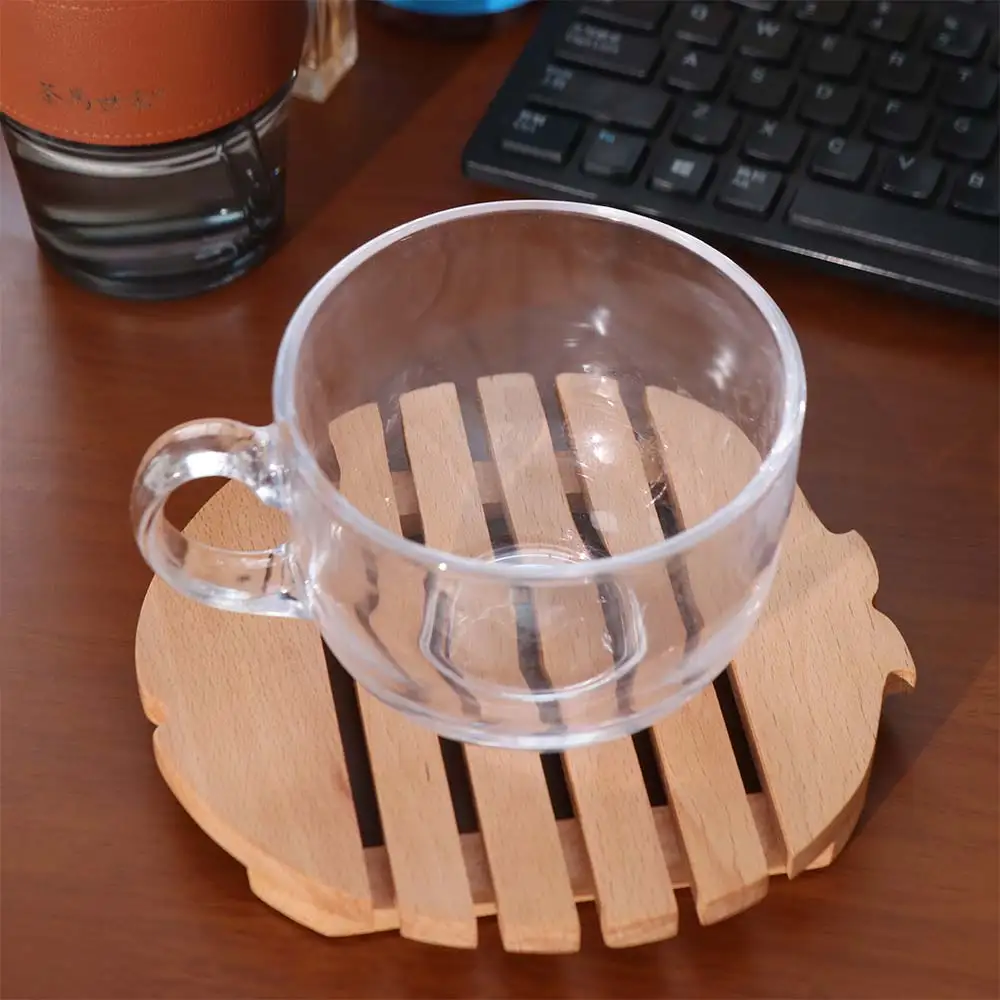 

Teapot Mat Portable Table Mat Simple Smooth Wooden Placemat Comfortable Touch Solid Wood Dishes Mat Home