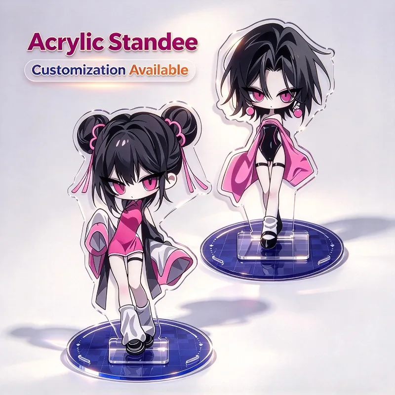 15cm Anime Chibi Acrylic Stand, Transparent Acrylic Ornament, Holiday & Birthday Gift, Custom Available, Desktop Decor Anime Fan