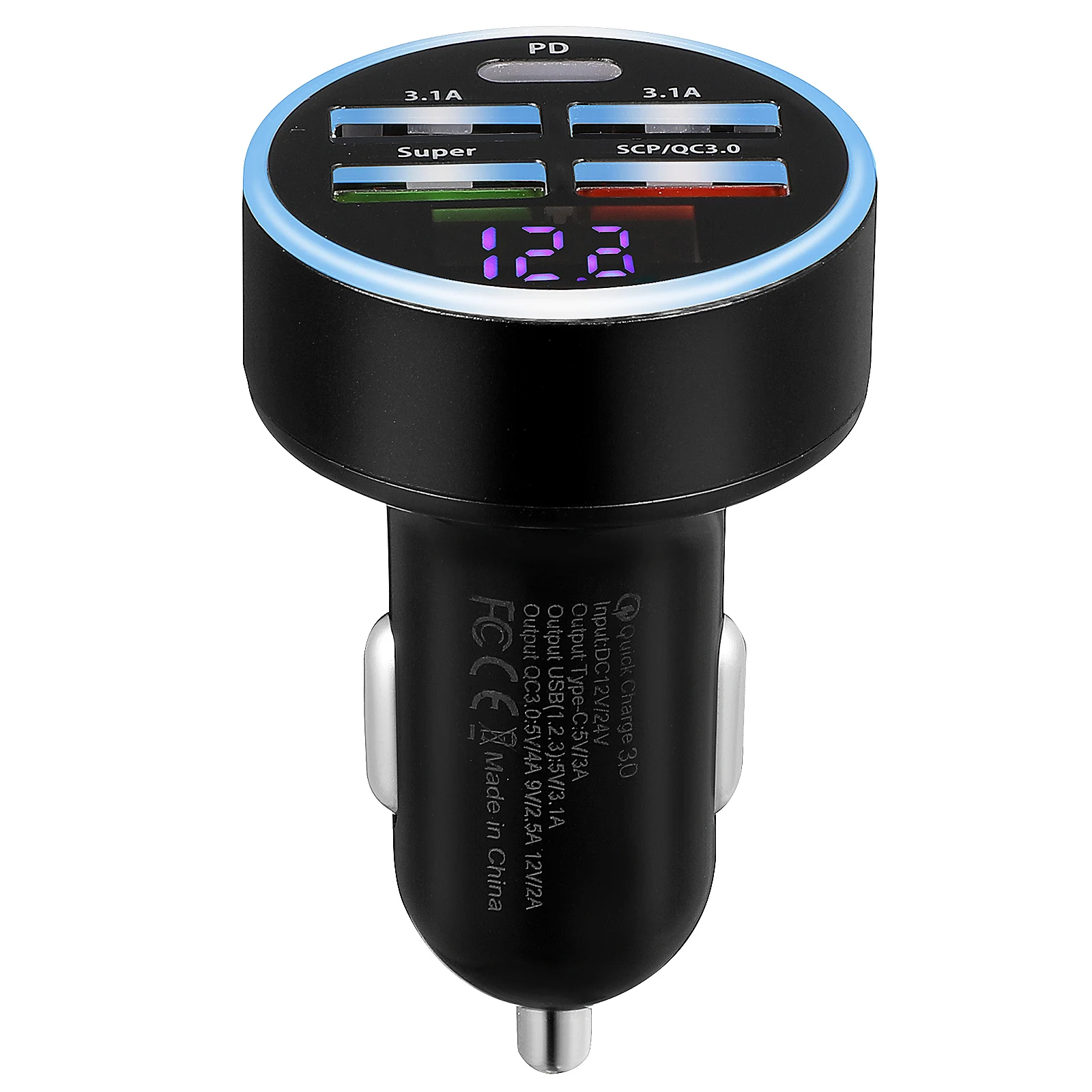 

Digital Display Car Adapter Fast Charging 3.4A Dual USB Ports Overheat Protection Vehicle Phone Auto Usb
