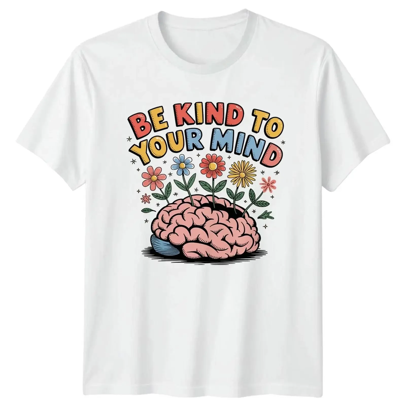 Be Kind To Your Mind Damen T-Shirt, mentales Wohlbefinden, psychische Gesundheit, Geschenk für Sie, Vintage-Stil, gewaschen, lässig
