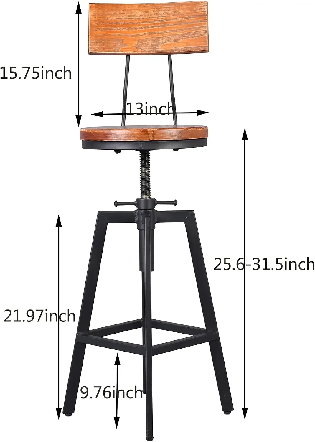 Farmhouse Bar Set Includes Bistro Bar Table(33.47-39.37inch) and Bar Stools Set of 2(25.6-30.5inch) for Kitchen Dining Room Coff