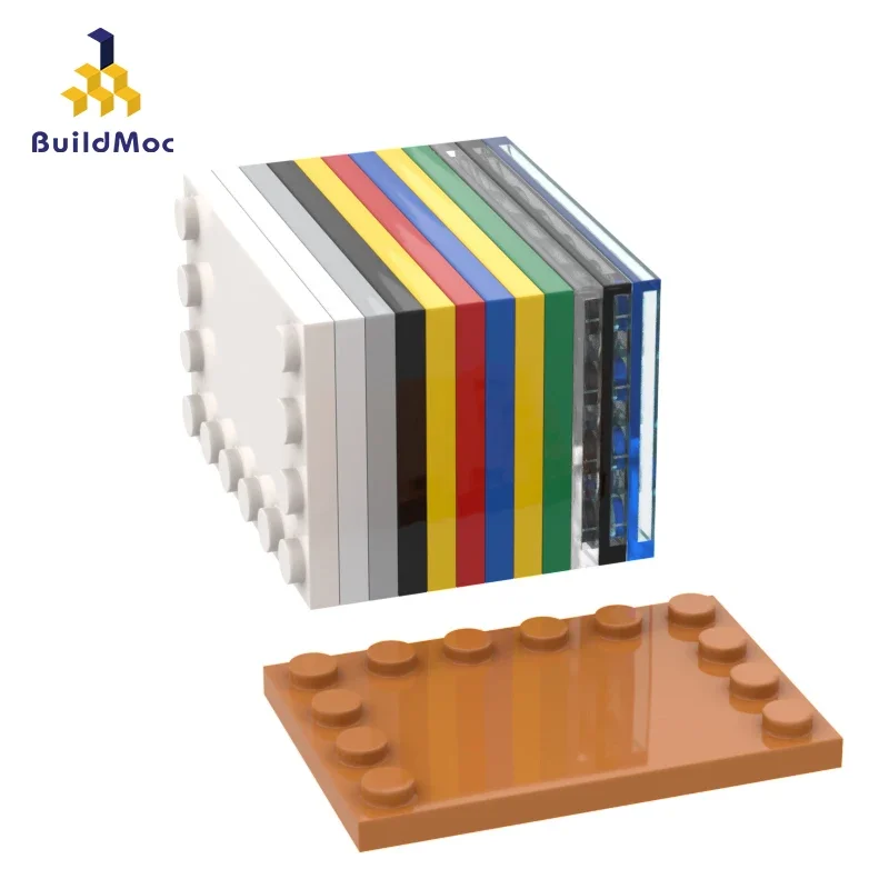 10PCS Assembles Building Blocks Parts 6180 6x4 Edge Particle Intermediate Light Panel Bricks Blocks Replaceable Parts Toys Kids