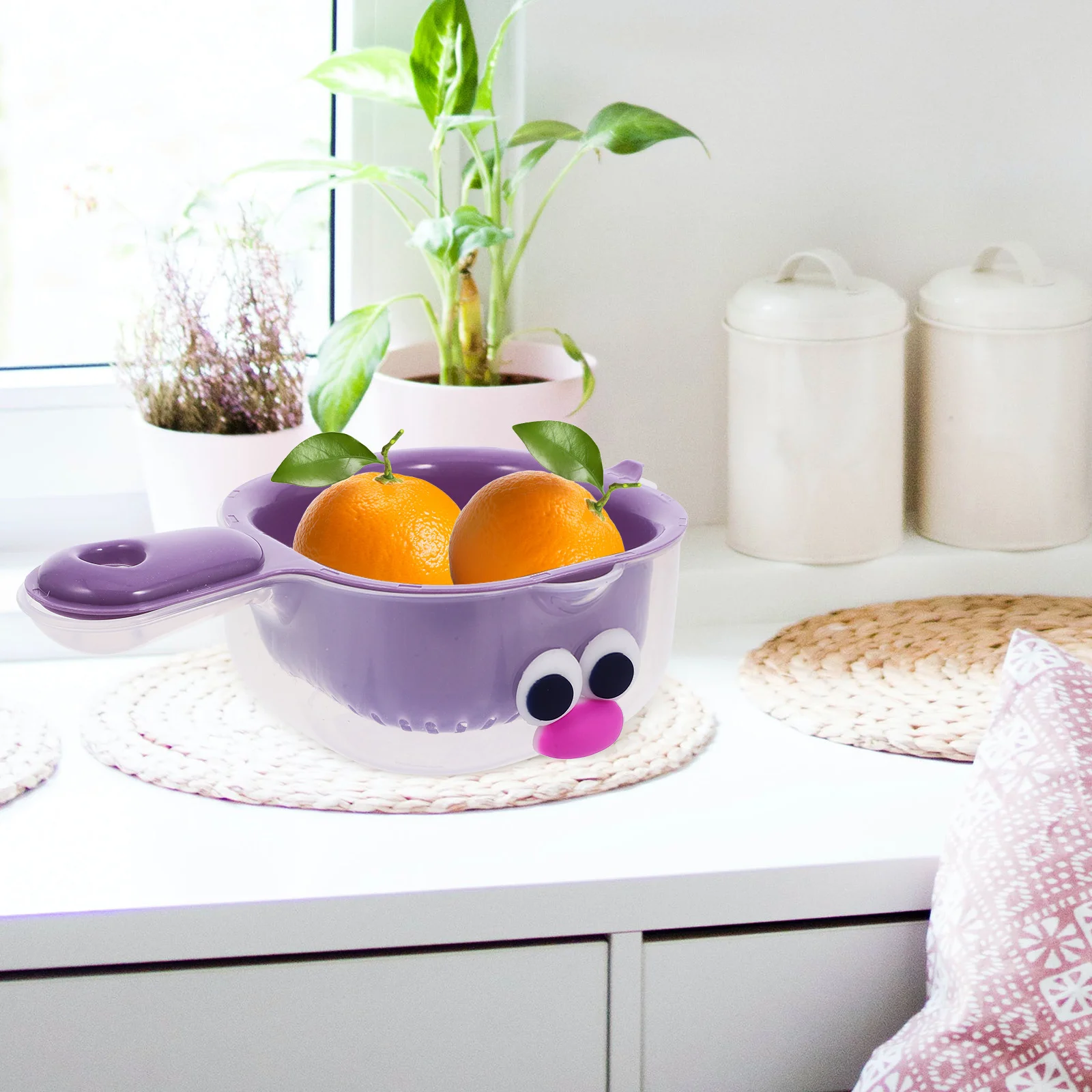 

3 set Draining Basket Fruit Vegetable Washing Holder With Drainage Holes Compact Kitchen Storage Strainer For Fruits Vegetables