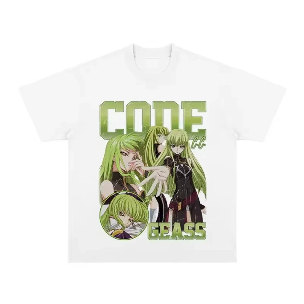 2024 New Women's T-Shirt Lelouch Code Geass Cotton T-Shirt Summer High Quality Anime Short Sleeve Casual High Quality Top