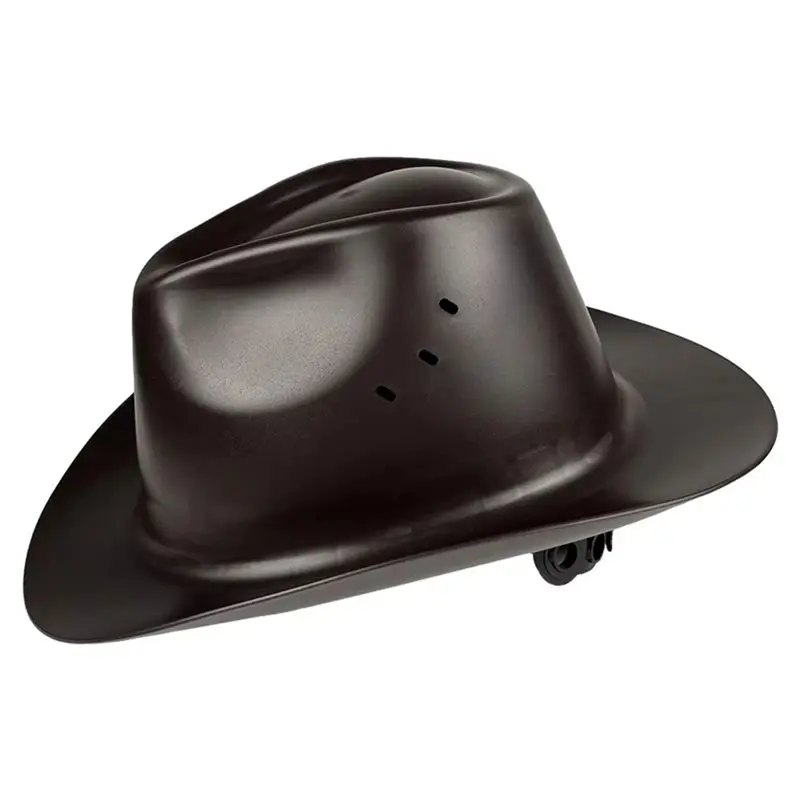 Promotion Cowboy Style Safety Helmet HDPE Full Brim Hard Hat With Vent Hole For Outdoor Work- Construction, Railway Rescue, Cap