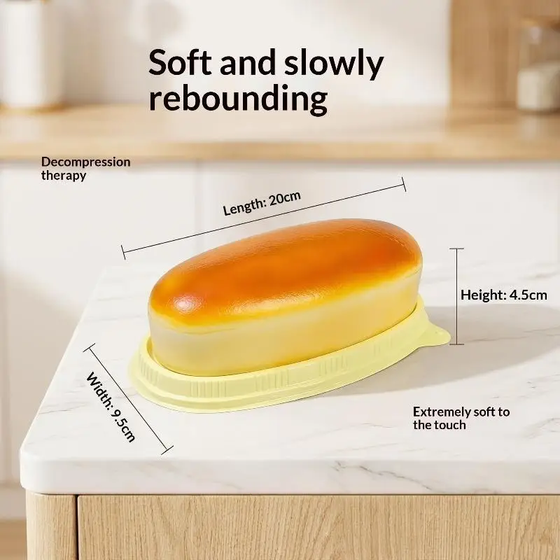 Simulated Cheese Cake Slow Rebound Non-Toxic Soft Squeeze Fidget Toy for Home Daily Anxiety Relief Plaything