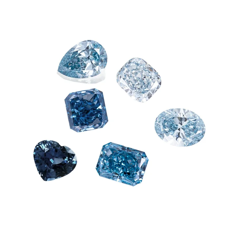 Blue Color Lab Grown Diamonds With IGI Certificate 2ct 3ct 4ct 5ct 6ct 8ct 9ct VS VVS CVD Fancy Colored Diamond
