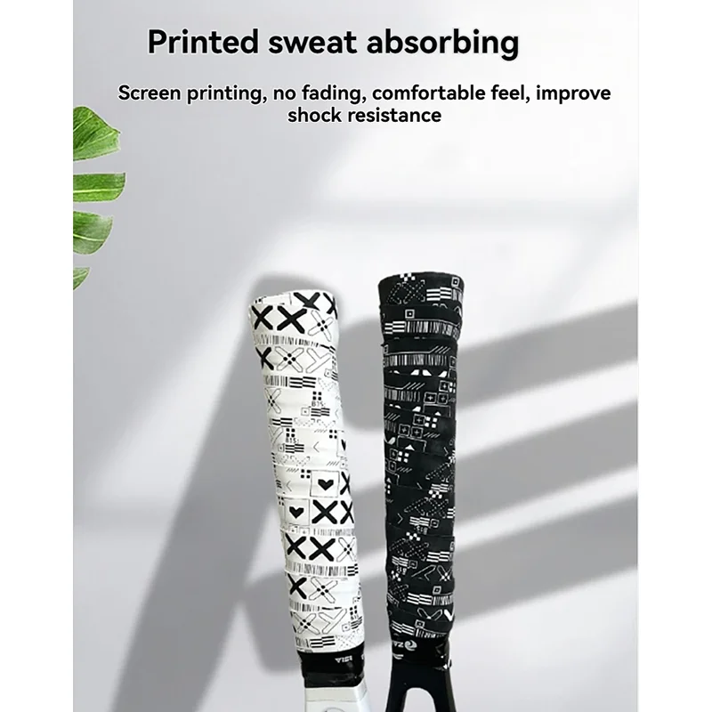 ZARSIA Matte Printed Sweat-Absorbing Grip Tape for Tennis Badminton Rackets Dry Non-Slip Sweat-Resistant 1pcs