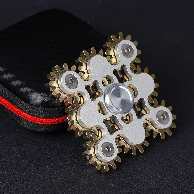 New Gear Linkage Metal Fidget Spinner Copper  Hand Spinner Anti Stress Finger Game Fingertip Gyro Toys for Adult Gifts