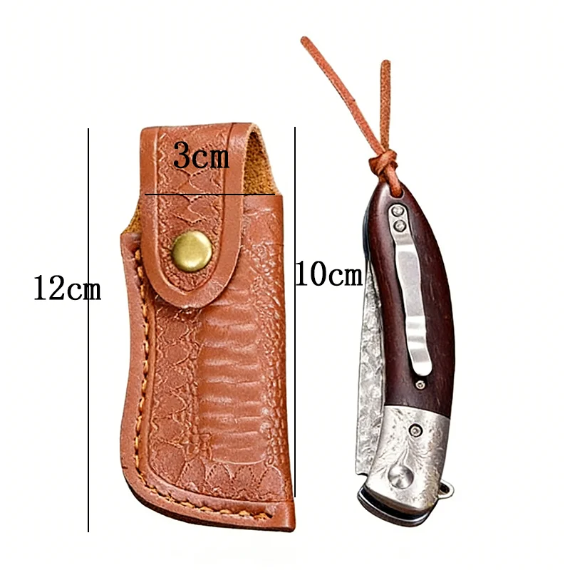 PU Leather Knife Sheath Outdoor Folding Knife Cover Protective Case Pouch for Blade Storage and Transport view 5