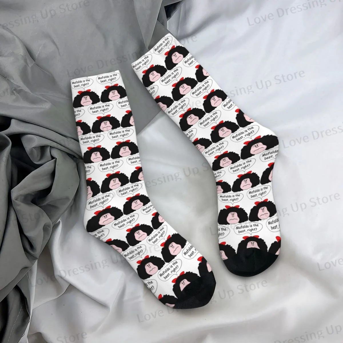 Mafalda Is The Best Right Men Women Socks Outdoor Novelty Spring Summer Autumn Winter Stockings Gift