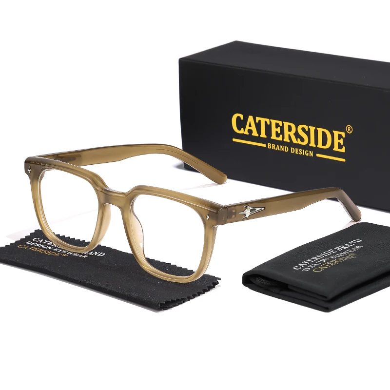 CATERSIDE Anti-Blaulicht-Brille für Herren, Markendesign, TR90, quadratische Rahmen, Brillen für Damen, Business, minimalistische Mode, transparente Gläser – Detail 8