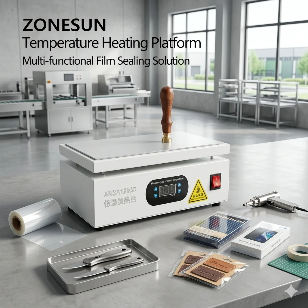 ZONESUN ZS-HP20 Desktop Manual Cellophane Wrapping Machine Heat Sealing Machine BOPP PVC Film Wrapper for Cigarette Poker Box