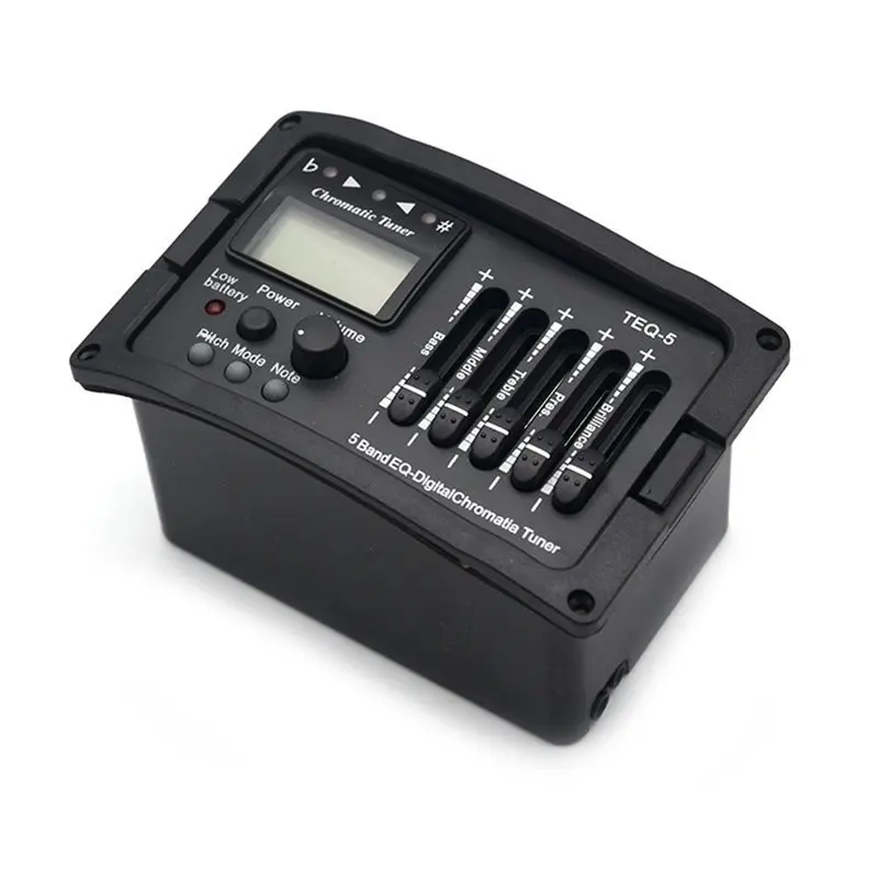 A51Q-Acoustic Guitar Preamp Pickup Amplifier 5 Band EQ Equalizer Digital Chromatic Tuner Piezo Technology