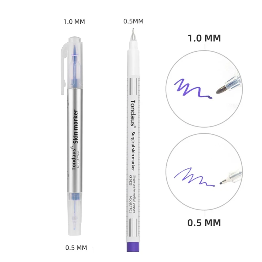 قلم تحديد المواقع للتطريز للحاجب ، علامة الإطار ، الحبر الأرجواني ، عبوة الرأس الأبيض الفضي والأرجواني ، جودة عالية #4