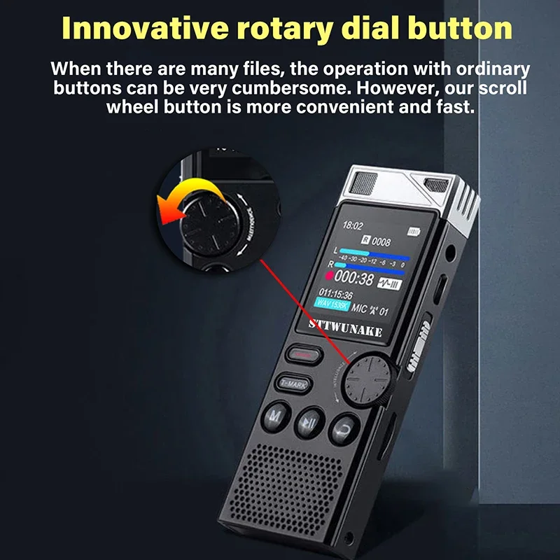 STTWUNAKE Dual-core AI Noise Reduction Digital Voice Activated Recorder,Audio Recording Device With Playback Sound Recorders