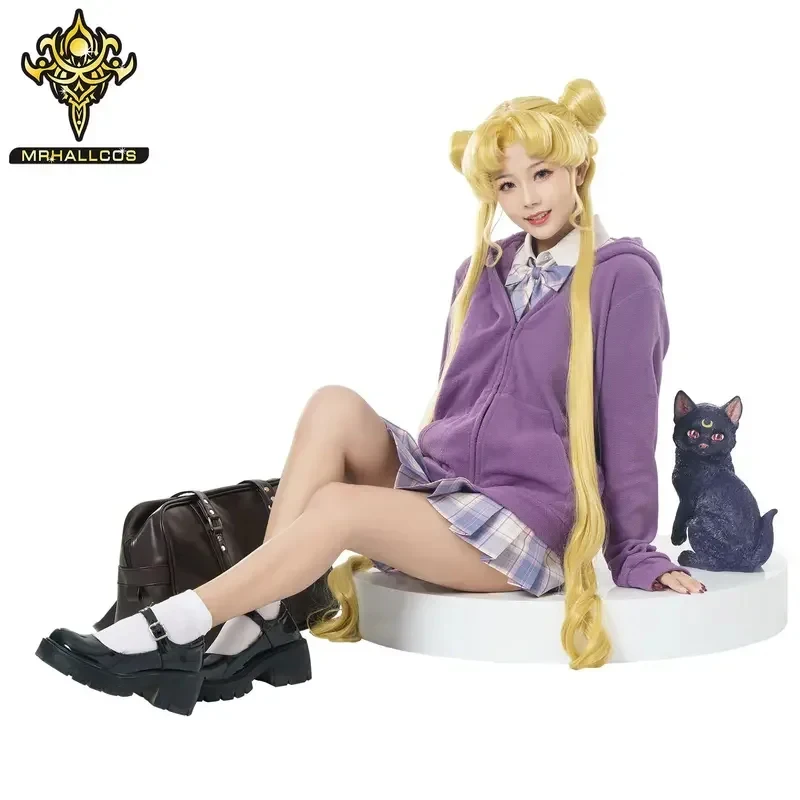 TYV55MRHALLCOS Anime Cosplay Sailors Moons Black Cat Luna Jacket Crystal Costume Halloween JK Party L]]L25 - view 5