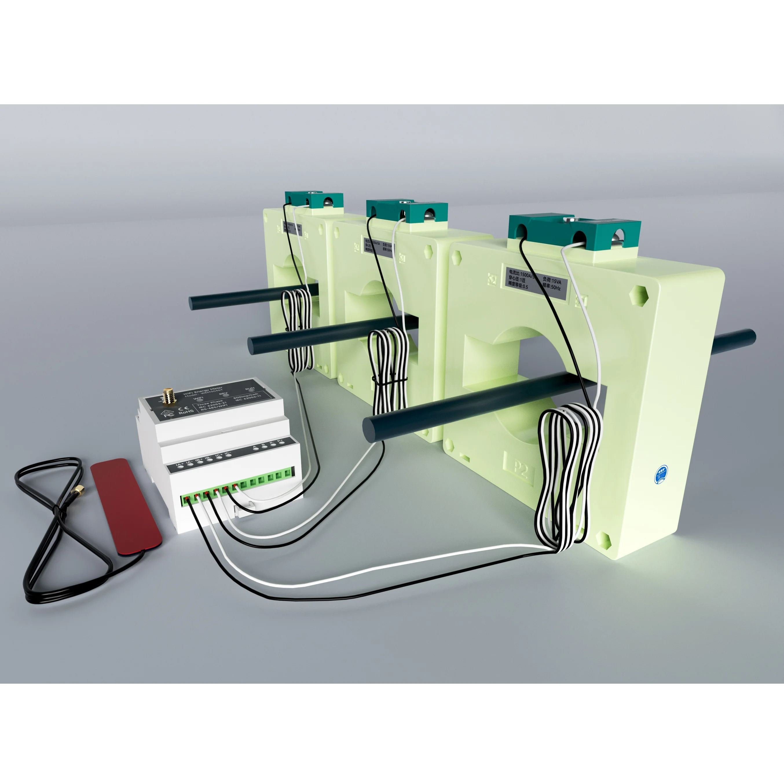 

1500A Three-Phase Energy Meter with Wi-Fi Modbus TCP/RTU Solar PV System Monitor for Electricity Usage