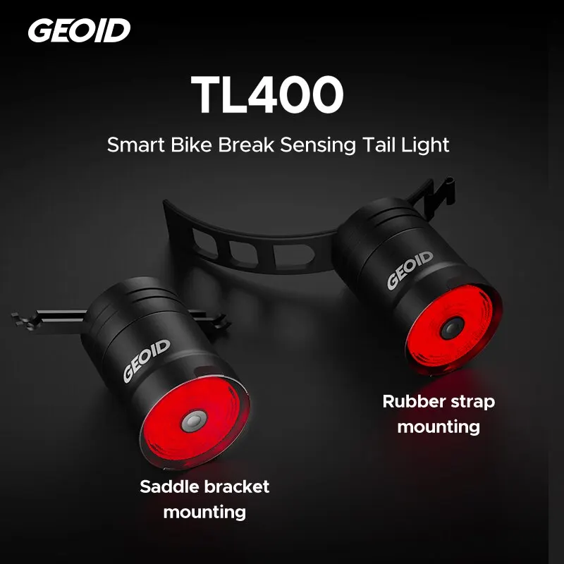 GEOID Bike Smart Tail Light USB Rechargeable IPX6 Waterproof Rear Light Auto-sensing Smart Brake Taillight