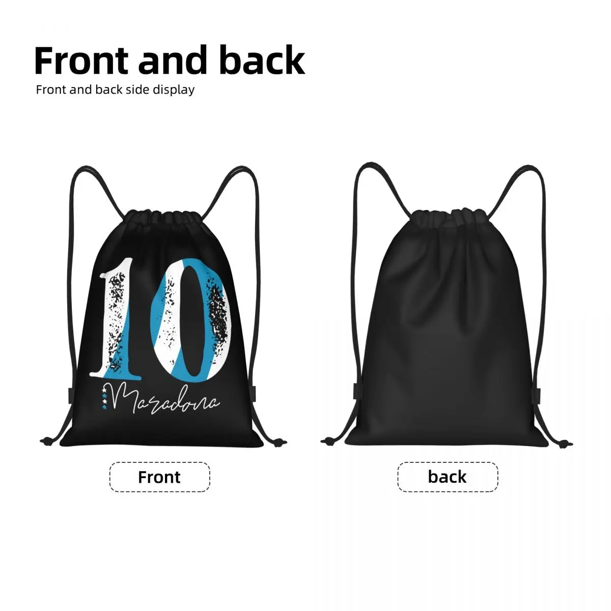 Custom Maradonas Drawstring Backpack Women Men Sport Gym Sackpack Portable Argentina Soccer Legend Training Bag Sack