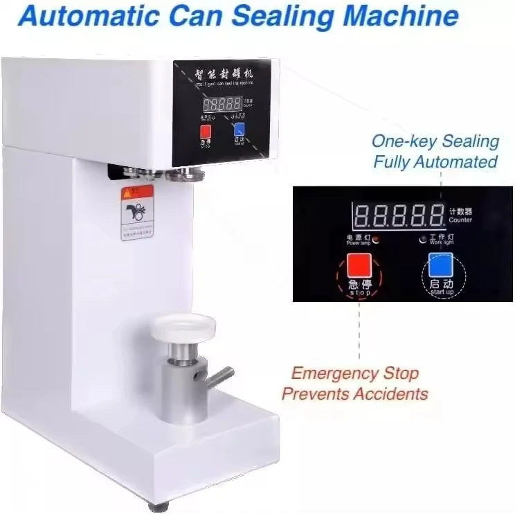 

QLS-180 Semi-automatic Tin Can Sealing Seaming Machine For Aluminum Electric 220v Intelligent Desktop Food Canning Machinery