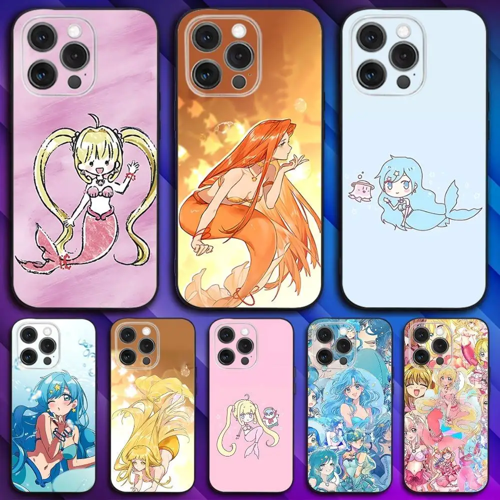 

M-Mermaid Melody Pichi Phone Case For iPhone 17,16,15,14,13,12,11,Pro,Max,Plus,X,XS,SE4,E,Mini,Soft Black Case