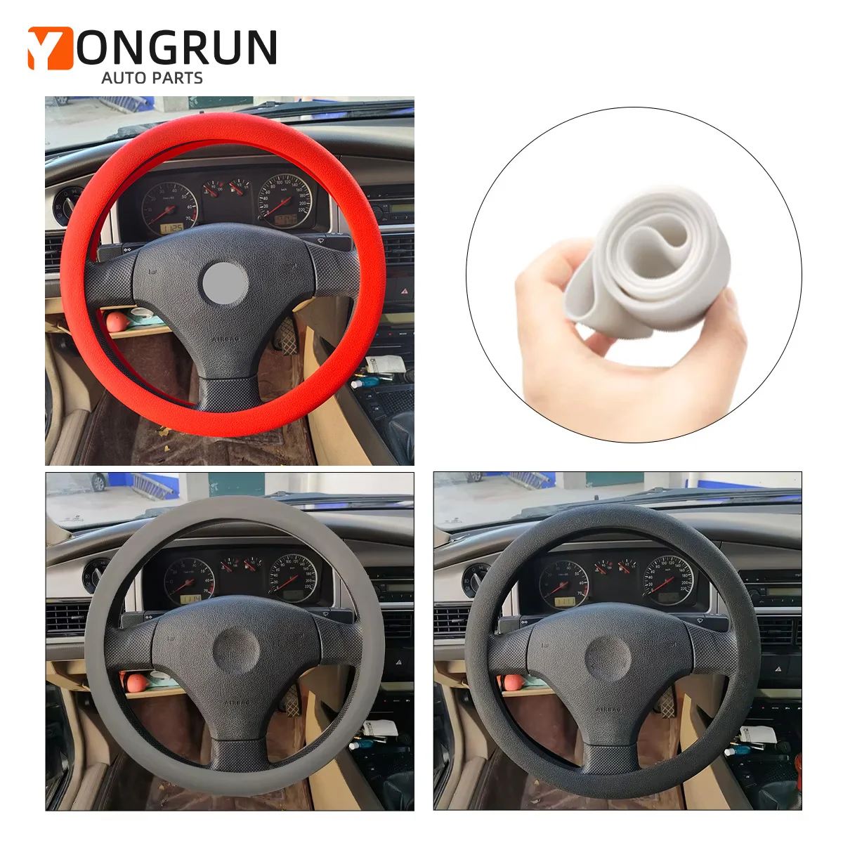 YONGRUN 1PC Allgemeine Weiche Silikon Auto Zubehör Auto Lenkrad Abdeckung Anti Slip Auto Design Schutz Innen Dekoration