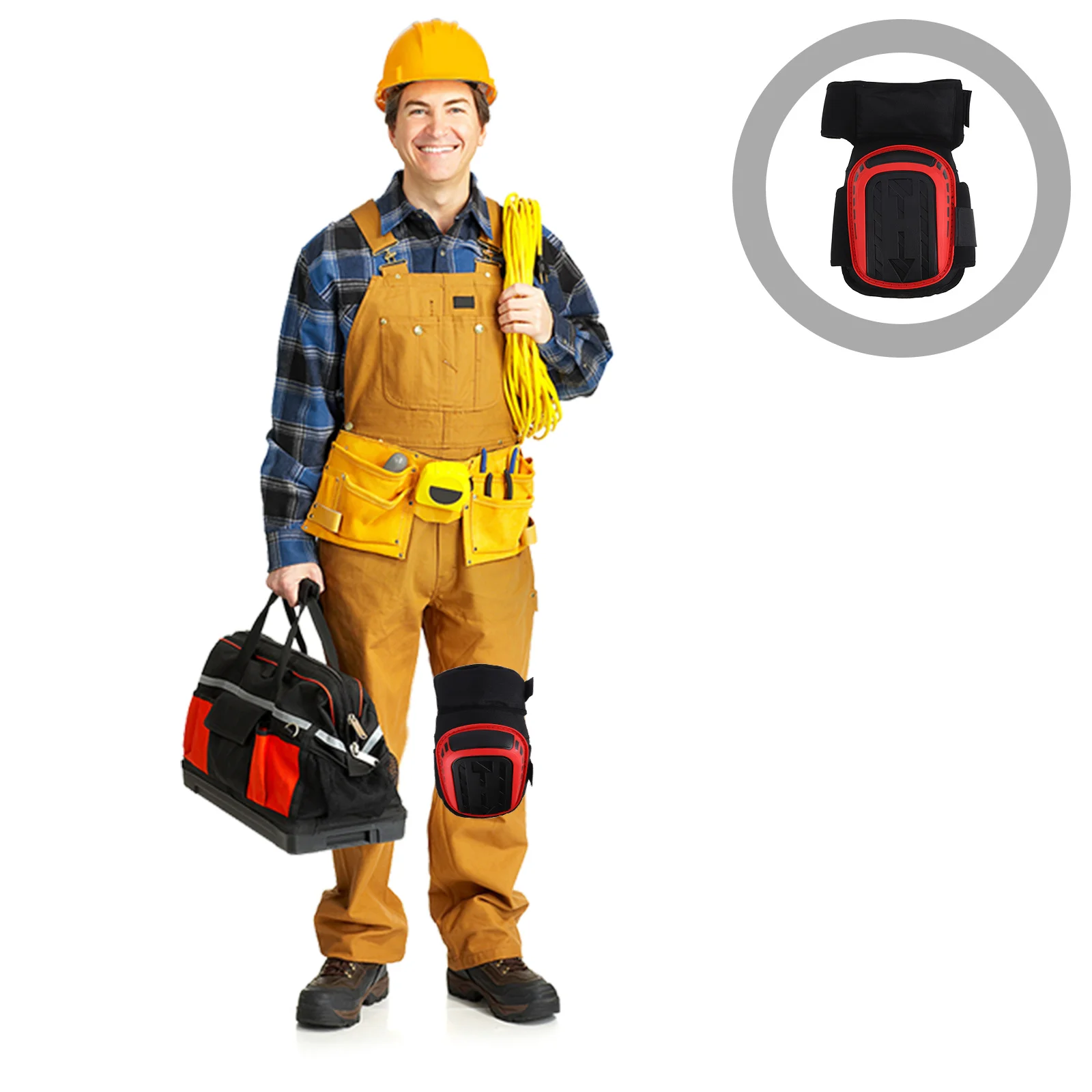 

Heavy Duty Gel Knee Pads Adjustable Non-Slip Wear Resistant for Construction Workers Flooring Installers Gardeners Ergonomic