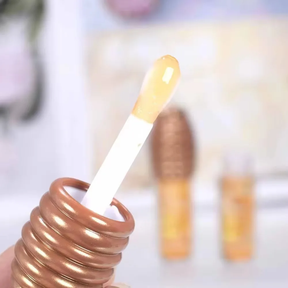 Draagbare Honing Lip Glazuur Hydraterende Lipolie Lippenstift Sleutelhanger Lippenbalsem Honingraat Ontwerp Schoonheid Gezondheid Cosmetische Lipverzorging