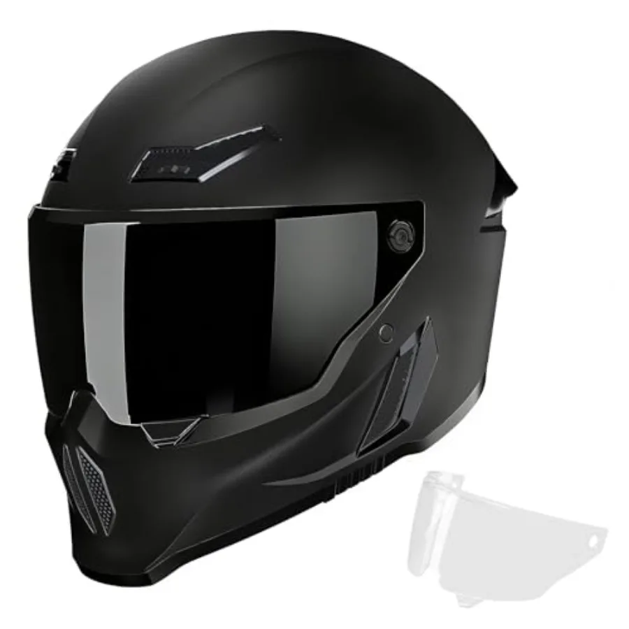 

Motorcycle Helmets for Adult Men Women Full Face DOT Approved Racing Street Bike Helmet Polycarbonate Shell Matte Black Lightwe