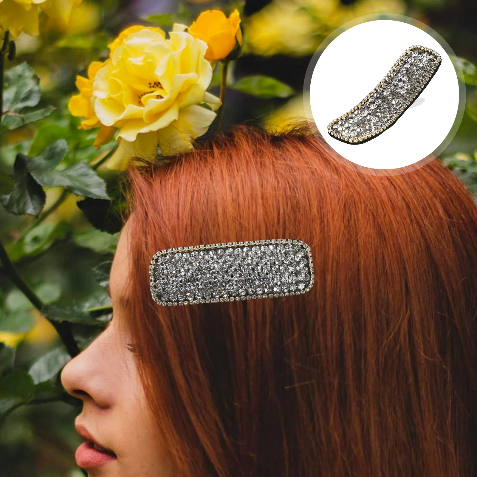 

Hair Piece Hairpin Woman Accessories for Girls Snap Clips Rhinestones Barrettes Women Ladies