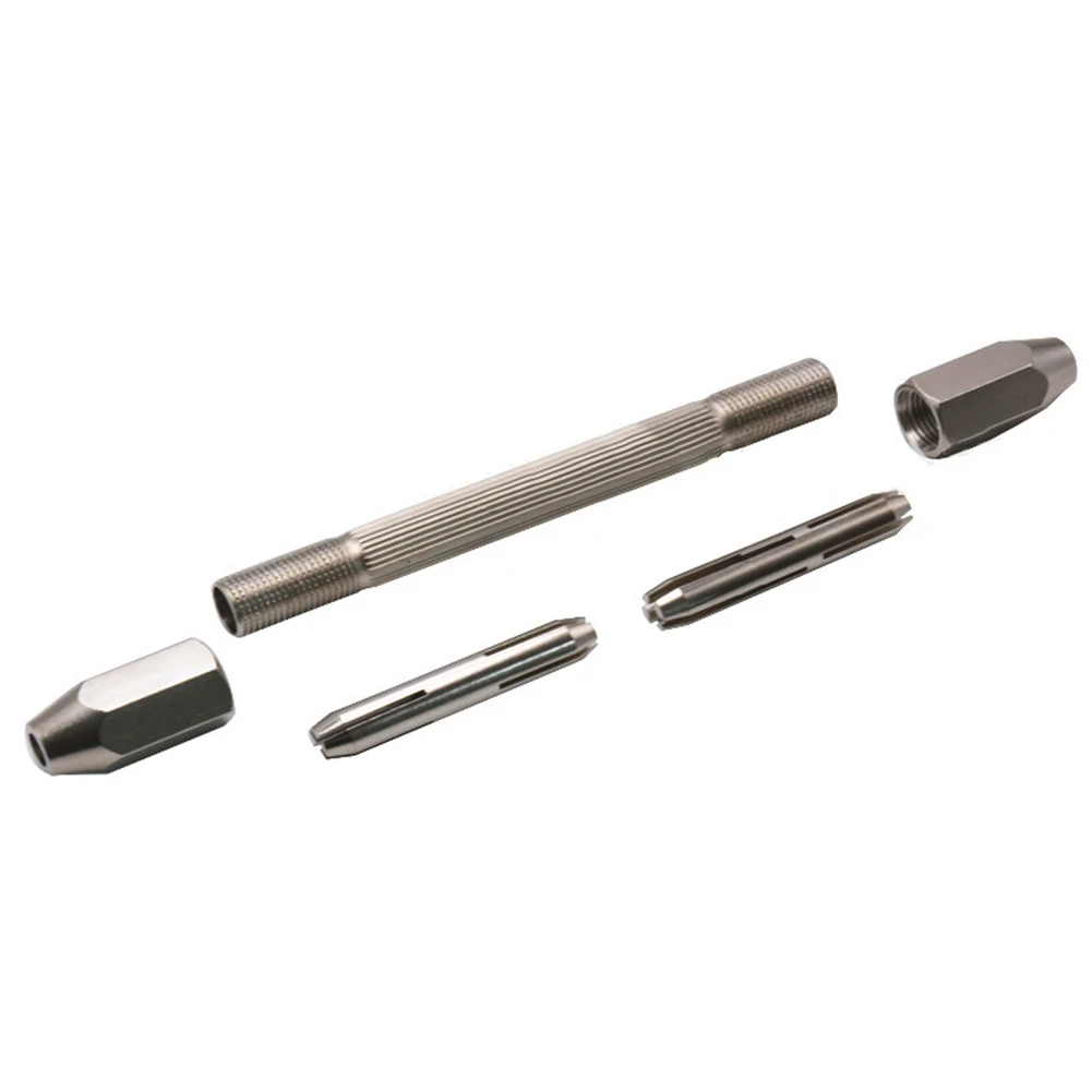 Drill Bits Kit Hand Chucks Set Watchmaking 0.5-3.2mm Clamping Range 103*10mm 11pcs Set Copper Electroplating Silver