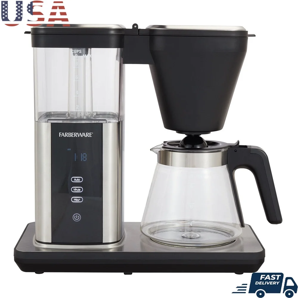 ارتفاع درجة الحرارة 9 كوب صانع القهوة بالتنقيط 1.35L التلقائي المشروب الزجاج إبريق غسالة صحون آمنة يغلي الحماية الجافة سهلة التنظيف