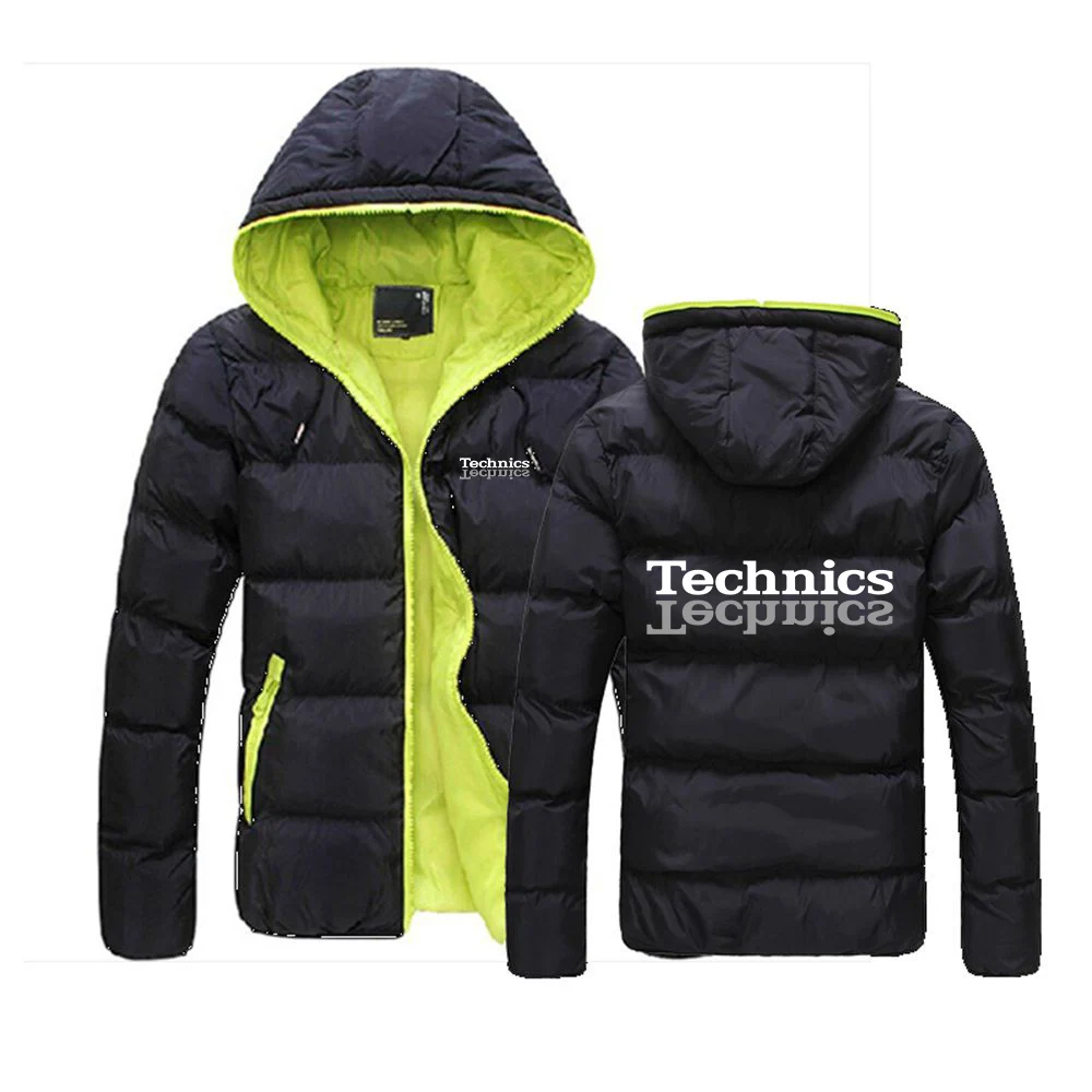 

Technics 2023 Men's Dj 1200 Turntable Music New Winter Color Block Zip Jacket Cotton Coats Slim Fashion Warmer Outwear Tracksuit