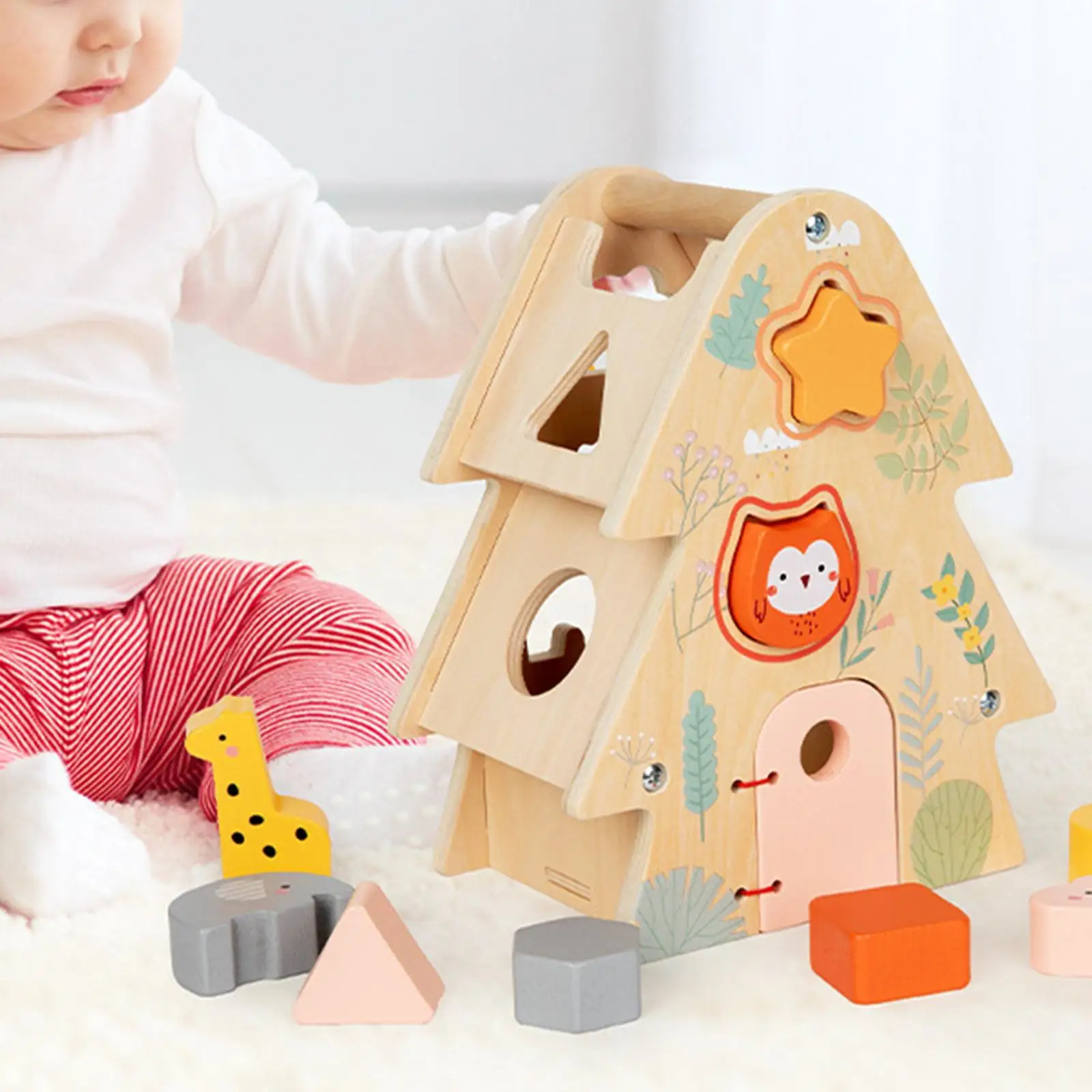 Blocs assortis, jouet d'apprentissage précoce, jouet classique en bois, forme de reconnaissance des couleurs