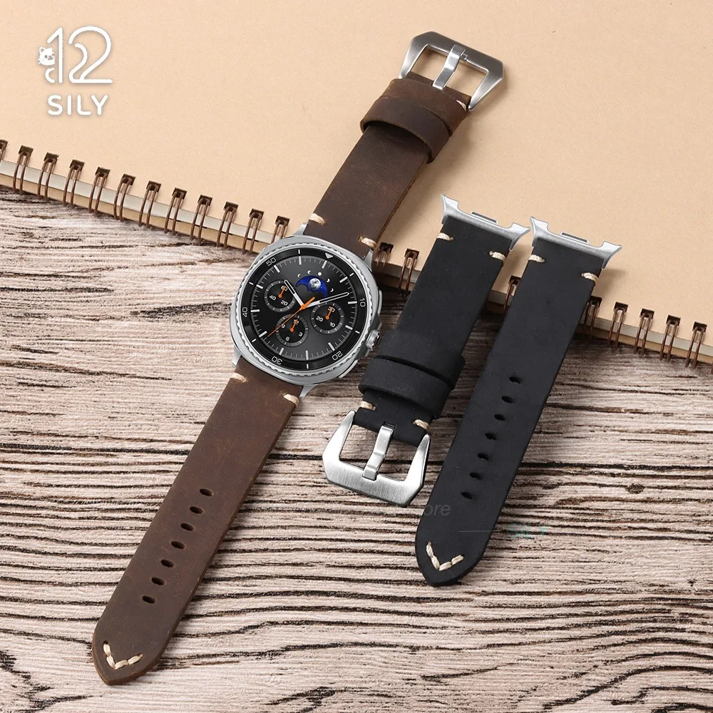 Business First Layer Cowhide Watch Bands for Samsung Galaxy 8 Classic 46mm for Samsung Galaxy Watch 9 8 40mm 44mm Leather Strap
