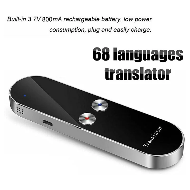 

Portable Language Intelligent Translator, 68 Languages Intelligent Two-Way Real-Time Voice Translator-ABIU