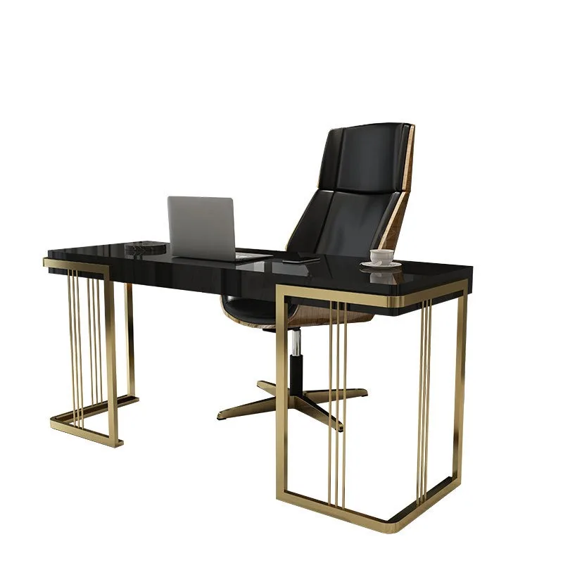 

Desk light luxury computer desk stainless steel desk high-end computer modern simple table