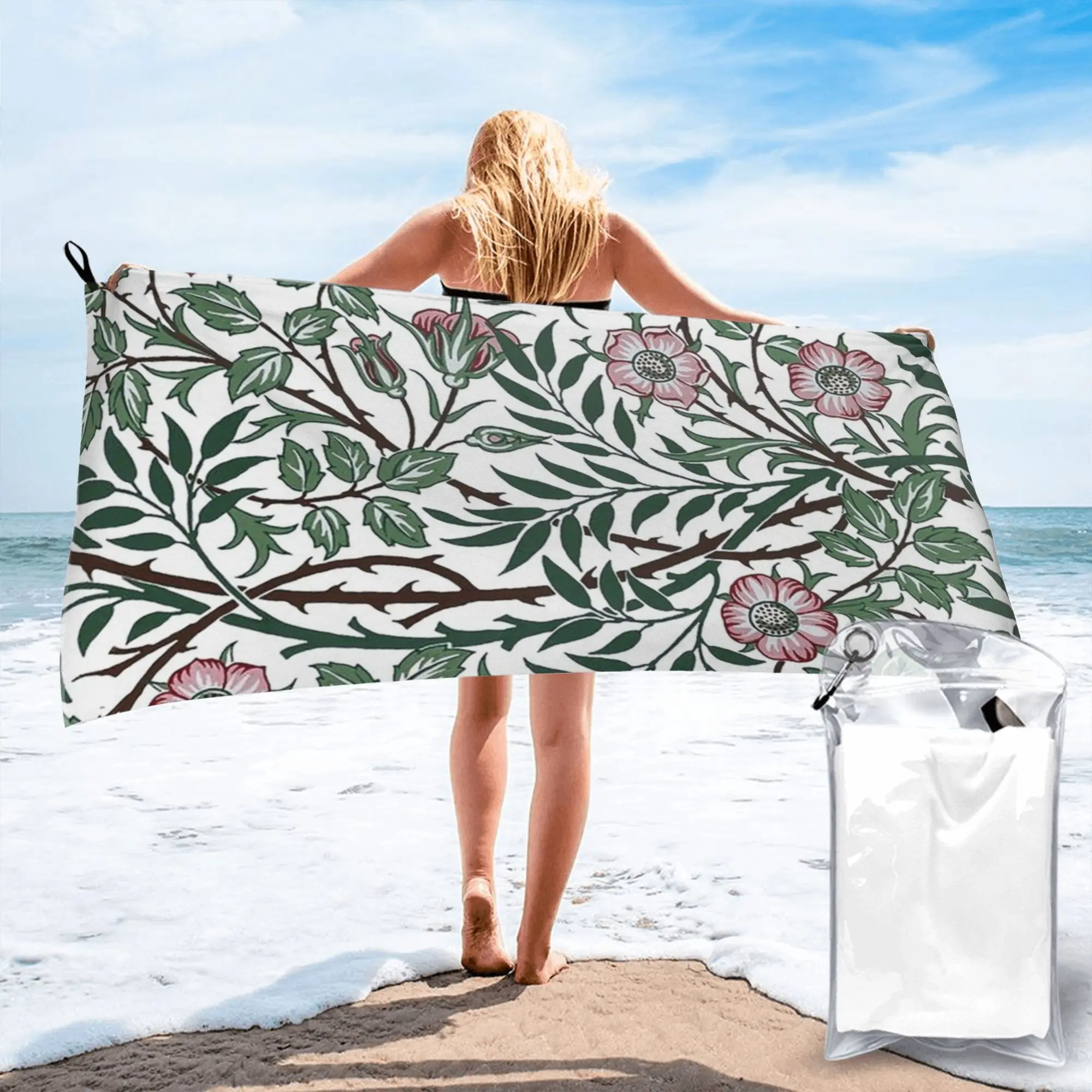 William Morris Bullerswood  Beach Towel Soft Microfiber Quick Dry Absorbent Quick Towels For Yoga